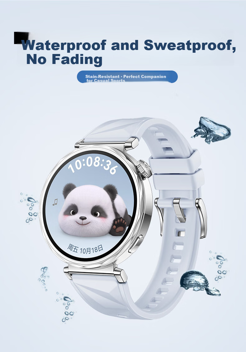 Watchbond Compatible with Huawei Watch5/GT6/5/GT5 Pro/4 41mm Women's Official Style Press Button Quick Release Silicone Strap 18mm Sports Wristband 8