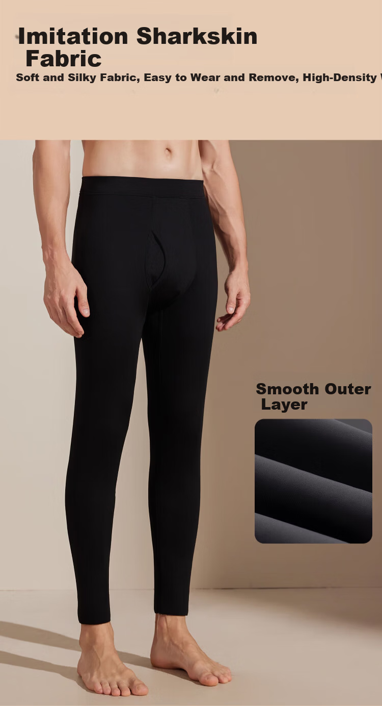 Langsha Men's Sharkskin Winter Windproof Thermal Knee-Protecting Thickened Thermal Leggings Motorcycle Barbie Cotton Pants 15