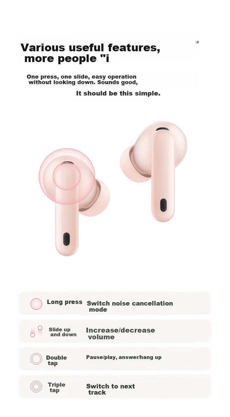 HUAWEI FreeBuds 7i Wireless Bluetooth Noise-Cancelling Earphones Smart Dynamic Noise Cancellation 4.0 Mother-of-Pearl White (Unit: Piece) 30