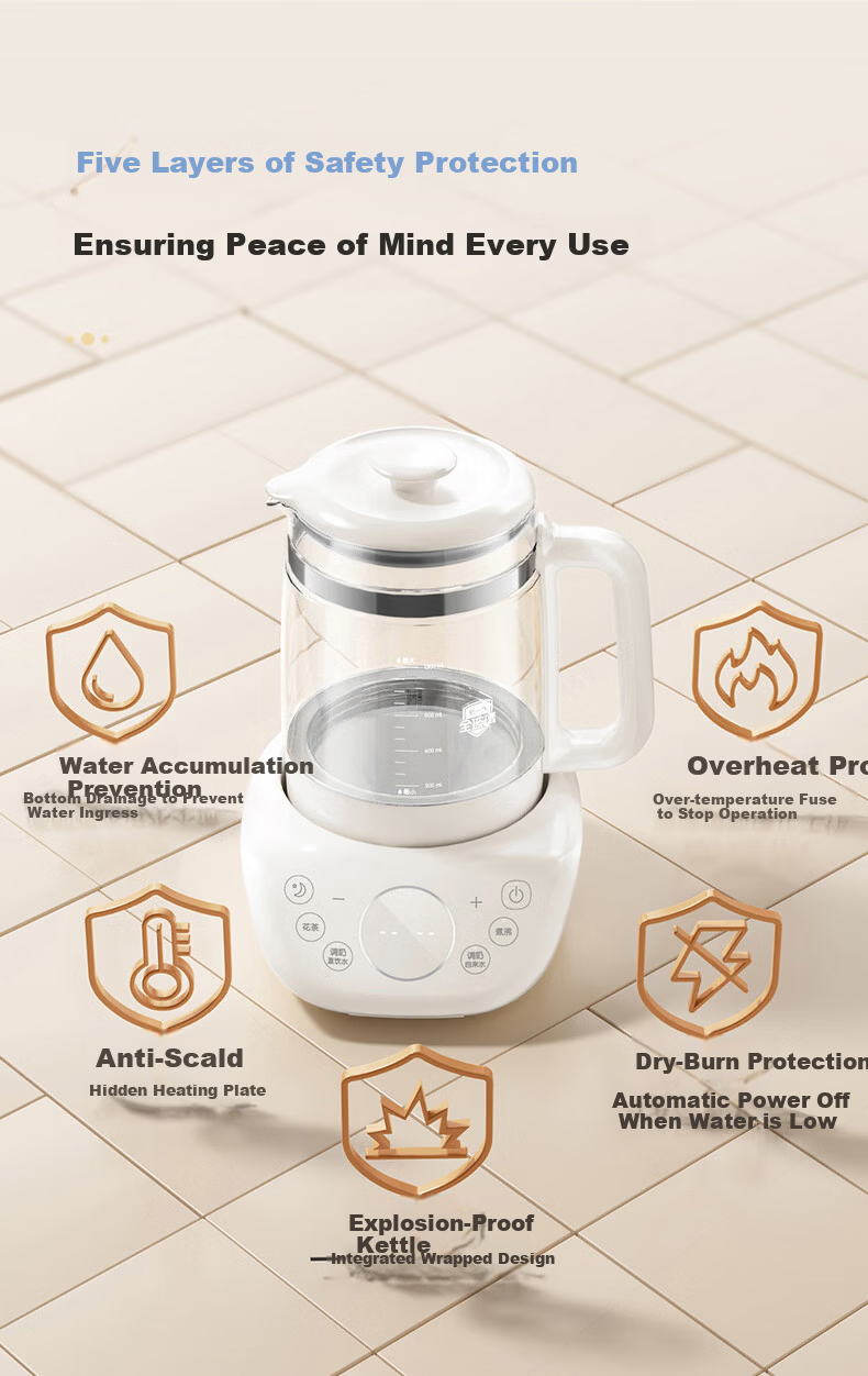 SUPOR Baby Bottle Sterilizer and Dryer All-Glass Feeding Station Thermostatic Kettle Infant Milk Preparation BW016B 13