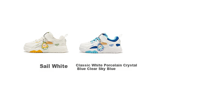 Xtep Kids Boys Egg Waffle Casual Sneakers Toddler Sports Shoes Classic White/Ceramic Blue/Sky Blue Size 32 19