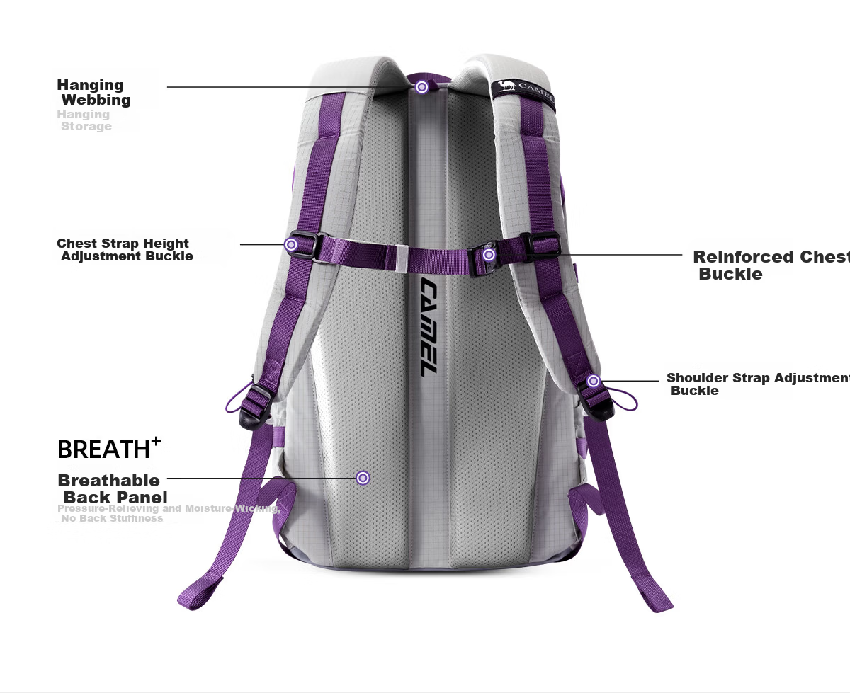 CAMEL Large Capacity Commuter Travel Budget Airline Laptop Backpack Hiking Mountaineering Double Shoulder Bag 7040 29
