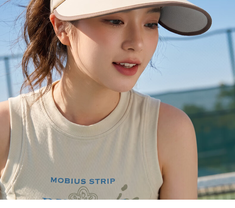 CACUSS Large Brim Open Top Hat Women's Summer Outdoor Sun Protection Casual Sports Face Slimming Sun Hat Beige Coffee 5