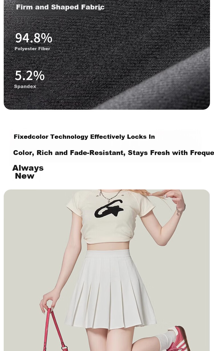 Borui Women's Pleated Skirt Spring Summer 2026 New High-Waist Slim A-Line Short Skirt with Lining JK Skirt 5