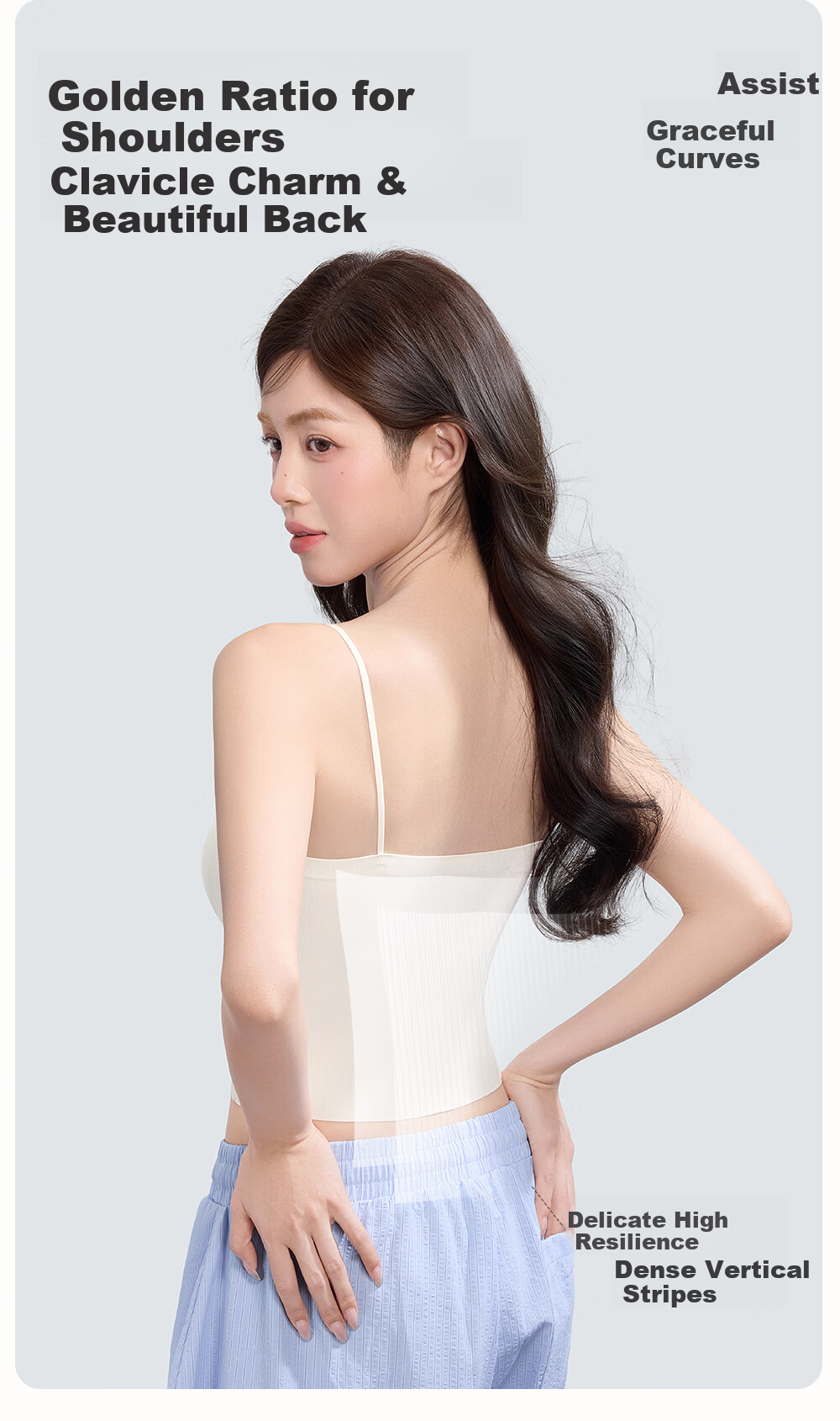 SecretWorld [Zhao Jinmai's Choice] Women's Camisole Tank Top with Built-In Bra Pads, Spring And Summer Undershirt, Inner Or Outer Wear, Beautiful Back Design, One-Piece Bra 19