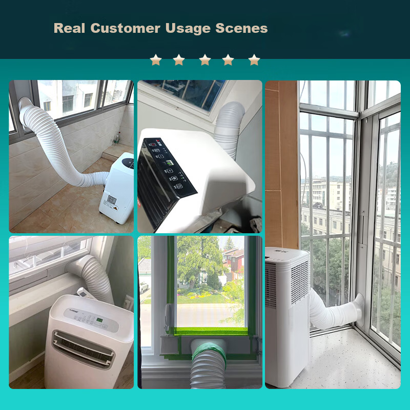 Shuangwei Portable Air Conditioner Window Panel Adjustable Exhaust Duct Bracket 0.95-1.3m Telescopic Single Hole KT-Window Panel 1.3m 4
