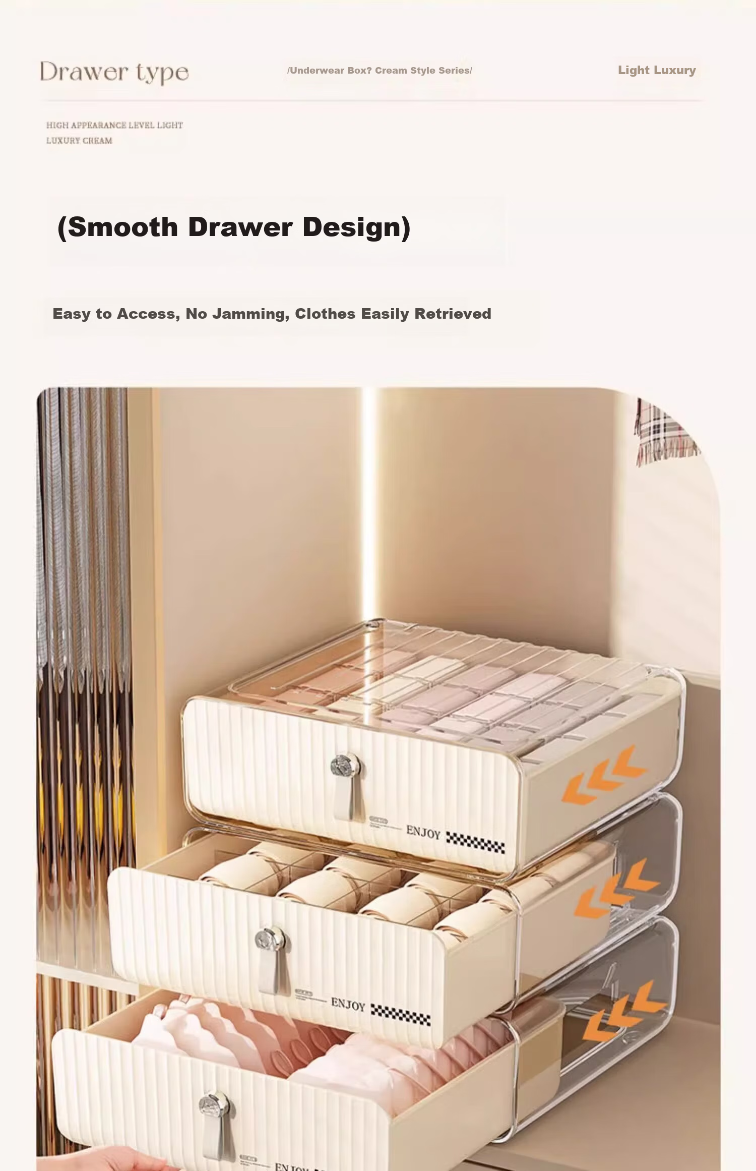 Jiadu Underwear And Socks Storage Box, Drawer Organizer with Compartments for Intimate Apparel, Three-In Organizer Box for Home Use 11