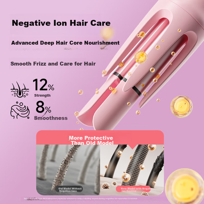AUX 32mm Automatic Curling Iron Negative Ion Damage-Free Anti-Scald Electric High Volume Fluffy Lazy Mini Portable Large Wave Hair Curler Birthday Gift for Women