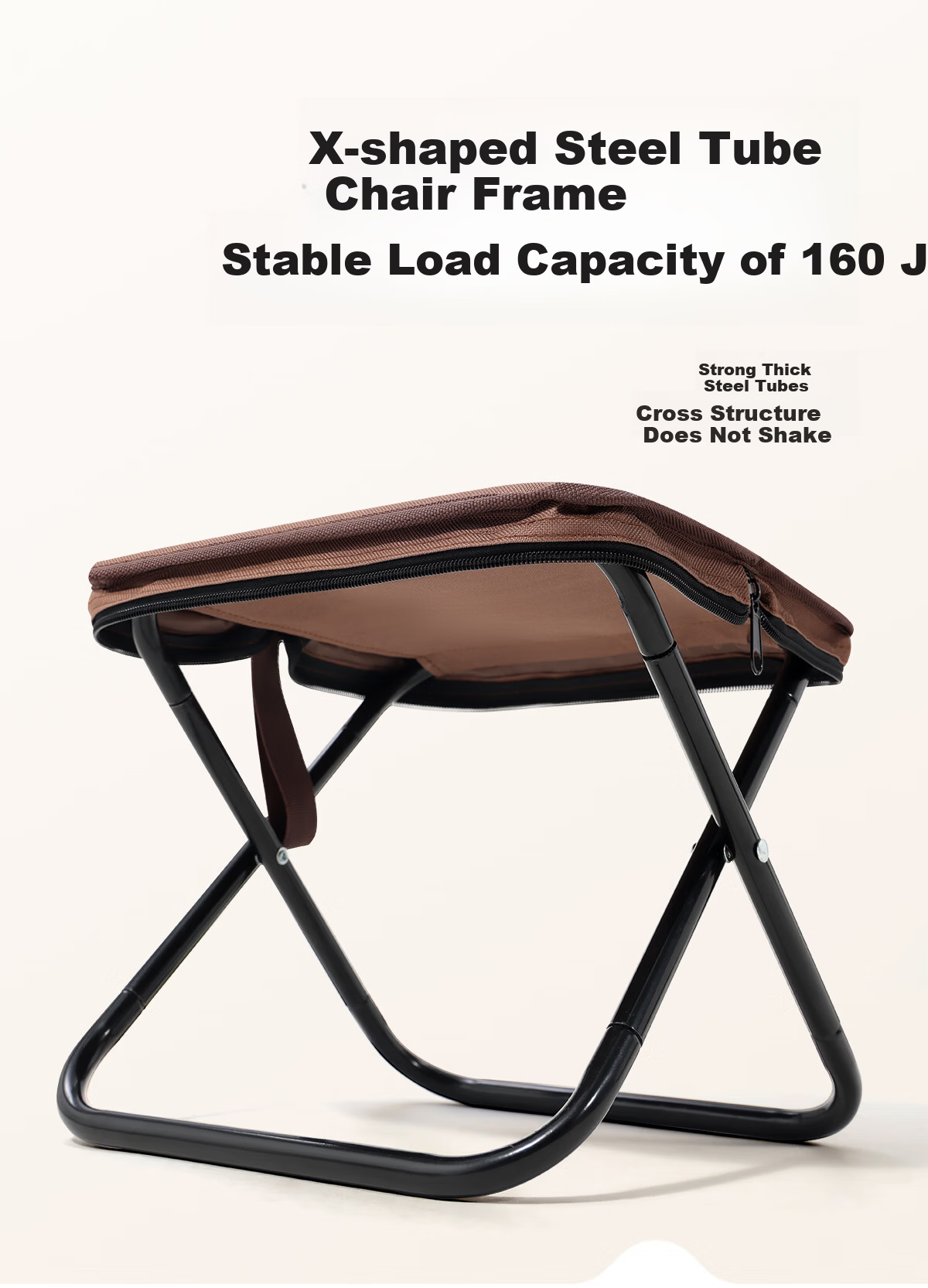 CAMEL Two-Pack Folding Stool Outdoor Folding Chair Portable Travel High-Speed Rail Stool Mini Folding Stool D013 Brown 4