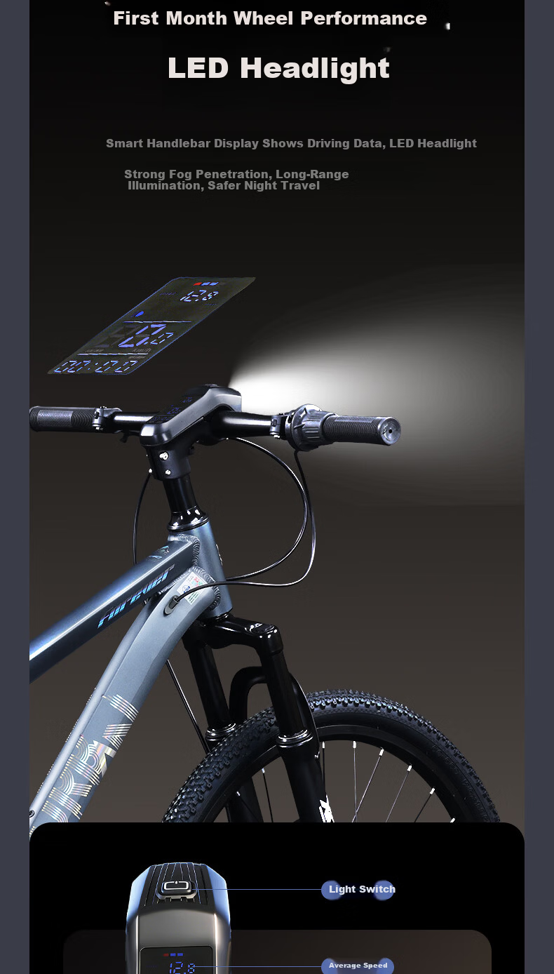 Forever 24-Inch Youth Mountain Bike Aluminum Alloy Shimano 7-Speed Disc Brake Adult Student Bicycle 10