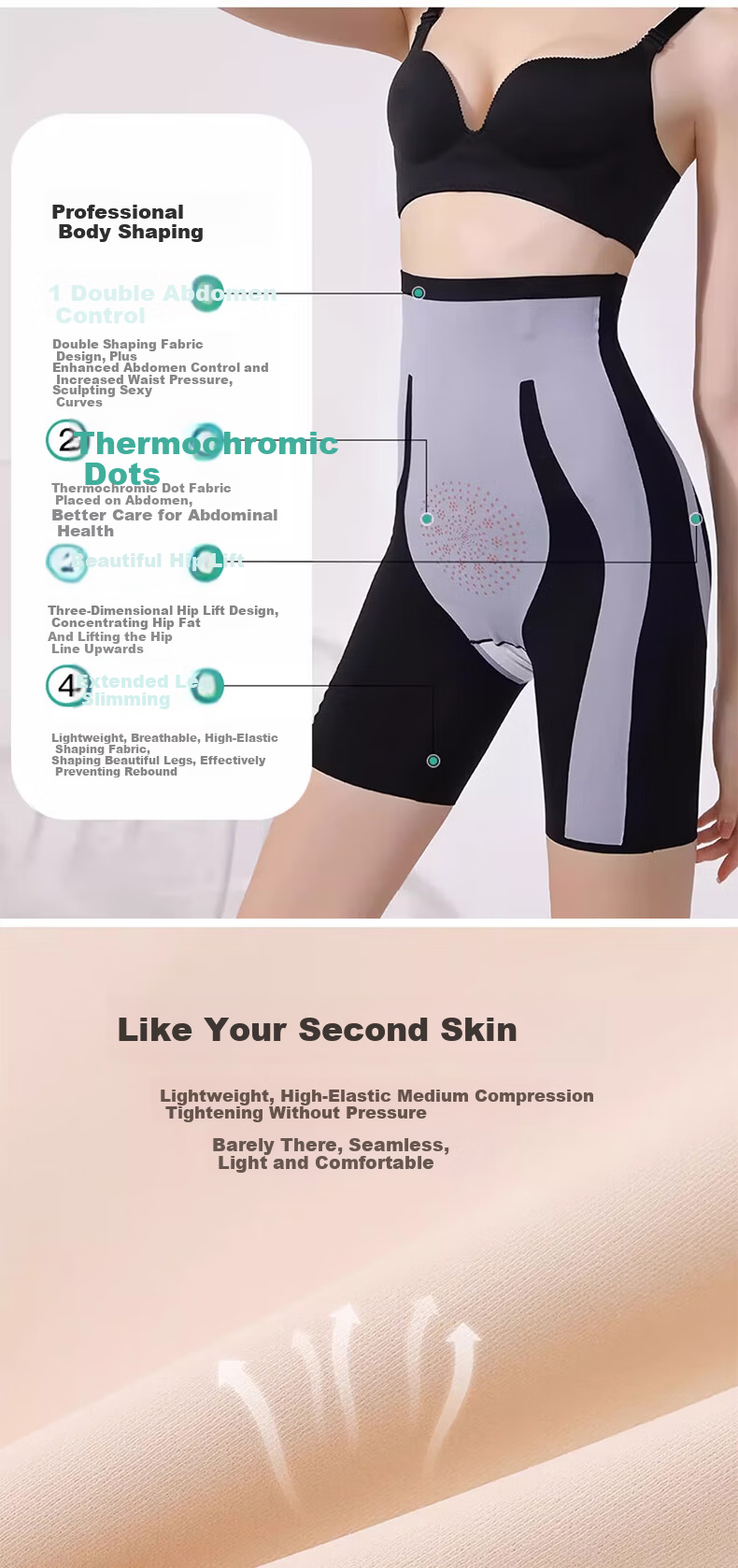 GRACEWELL 5D Shaping Floating Pants Hip Lifting Waist Slimming Seamless High Waist Slimming Body Shaping Base Underwear Nude L 3