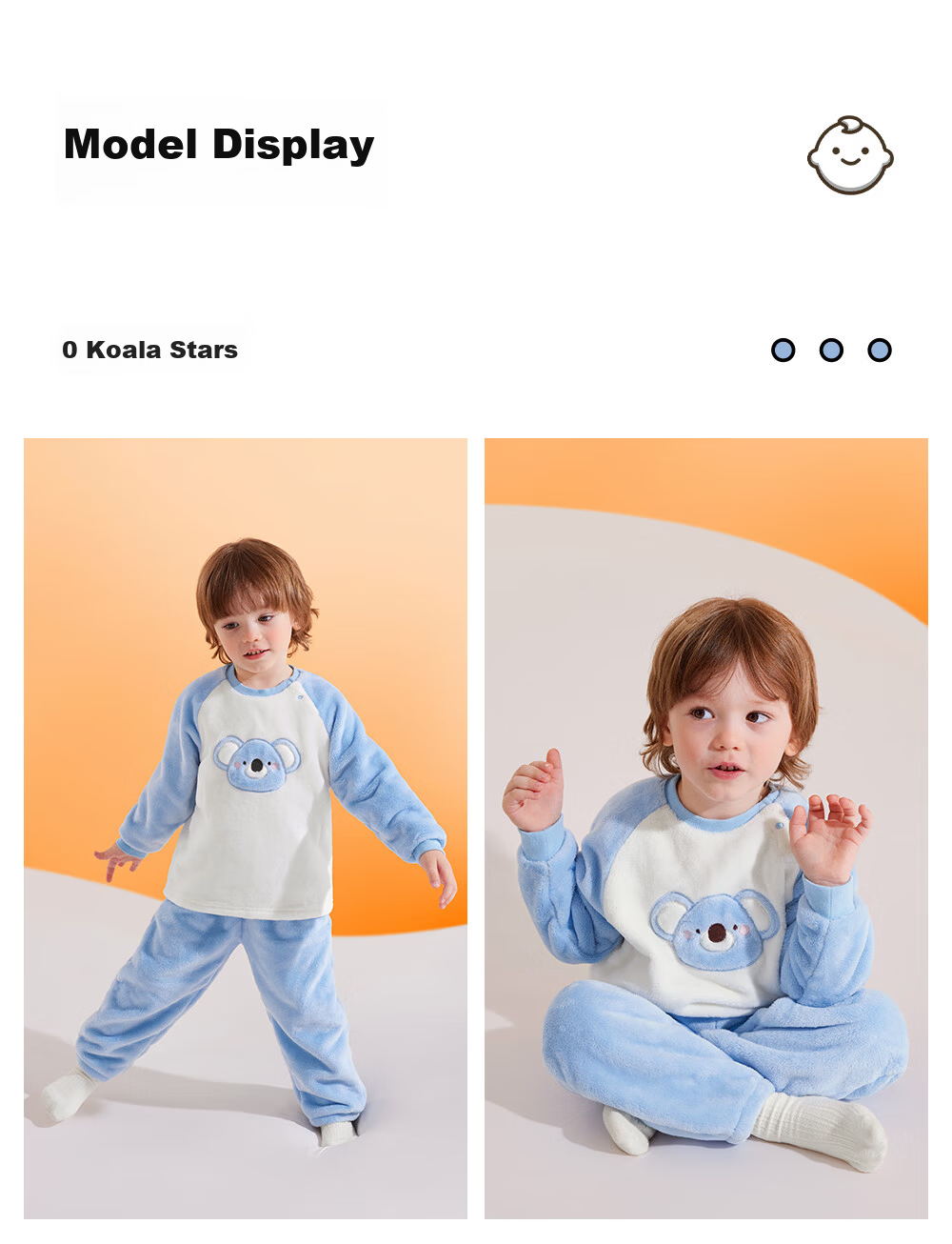 Betis Children's Winter Pajamas New Baby Homewear Set Flannel Fleece Thickened Warm Boys Girls 40