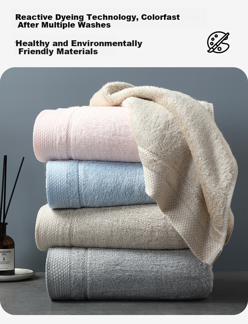 Bamboo 100 Antibacterial Pure Bamboo Fiber Towels, 4 Thickened Adult Absorbent Face and Hair Drying Towels, 34*76cm 8