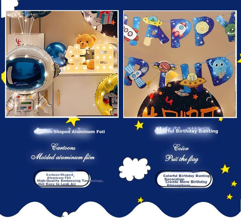 Domeyi Birthday Scene Decoration Boy Girl Birthday Balloon Set Luxury Latex Balloon Set with Lights 5