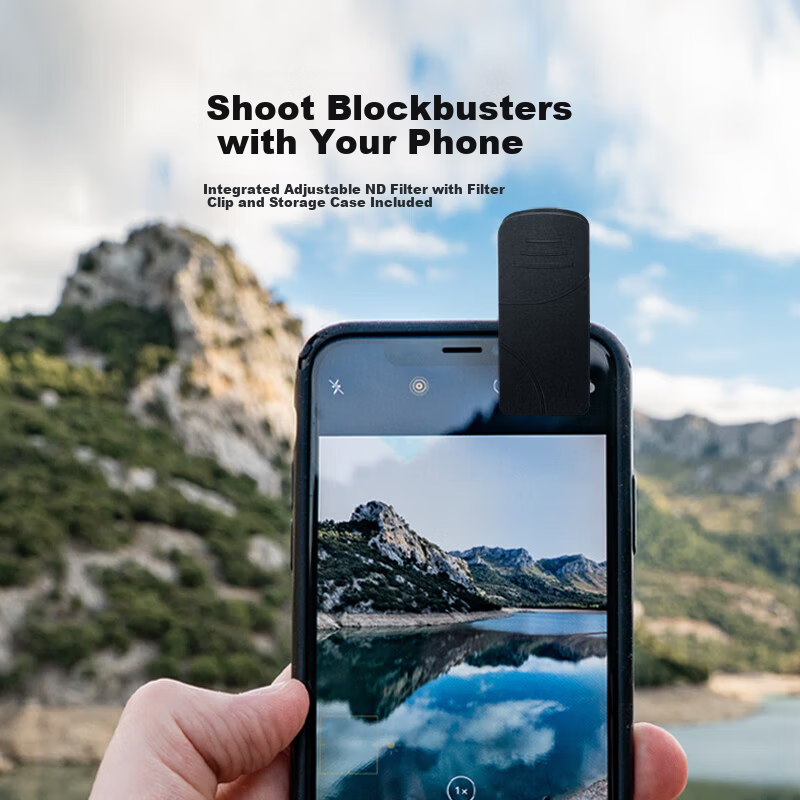 NEEWER Universal Adjustable ND2-400 Filter Clip for Apple Huawei ND Filter Light Reducing Mirror Camera 37mm Neutral Density Mirror Landscape Photography Shooting Waterfall Water Flow Like Silk