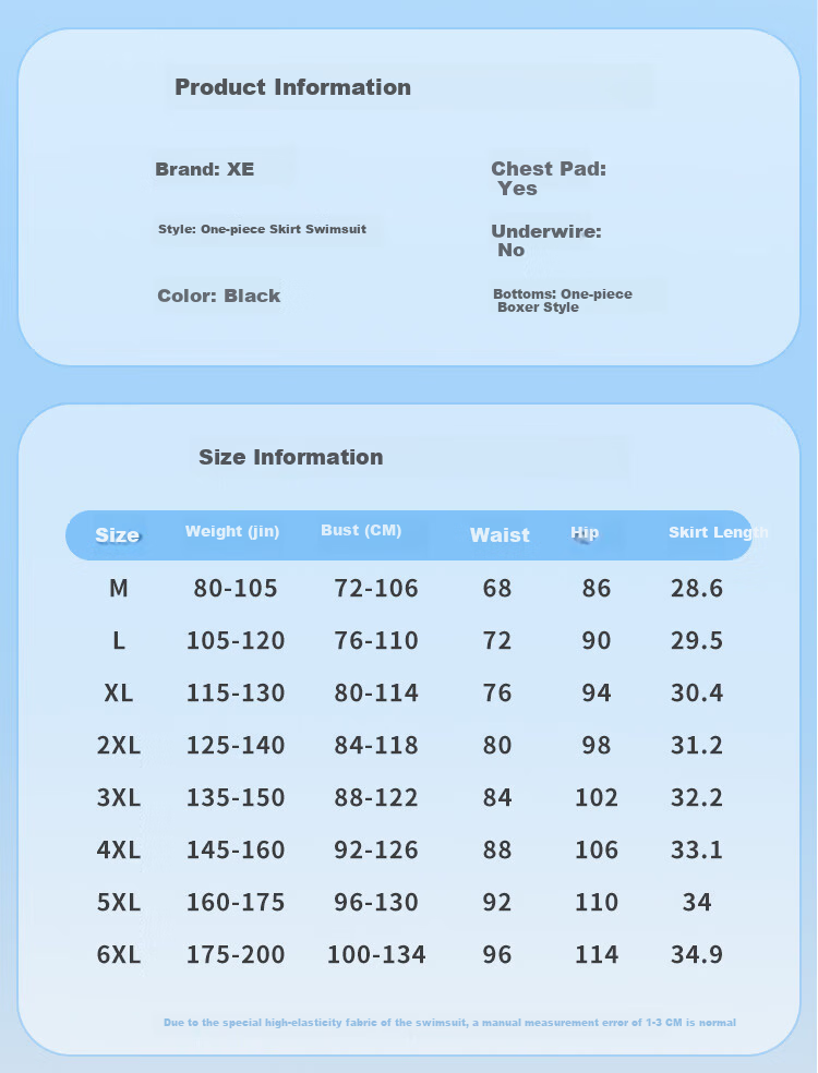 Xtep Women's Fashion Slimming Tummy Control Sexy One-Piece Skirted Plus Size Conservative Vacation Hot Spring Swimsuit 12