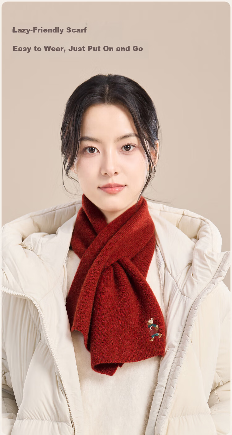 JIUMU Unisex Cashmere Small Scarf Autumn Winter Wool Warm Neck Warmer Short Scarf for Men and Women 9