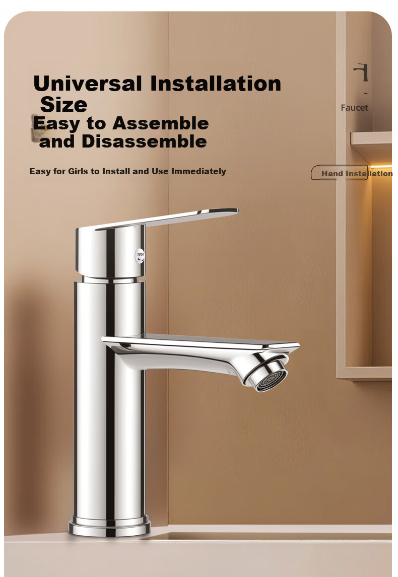 Baihan Basin Faucet Bathroom Sink Faucet Washbasin Splash-proof Hot and Cold Water Faucet 17