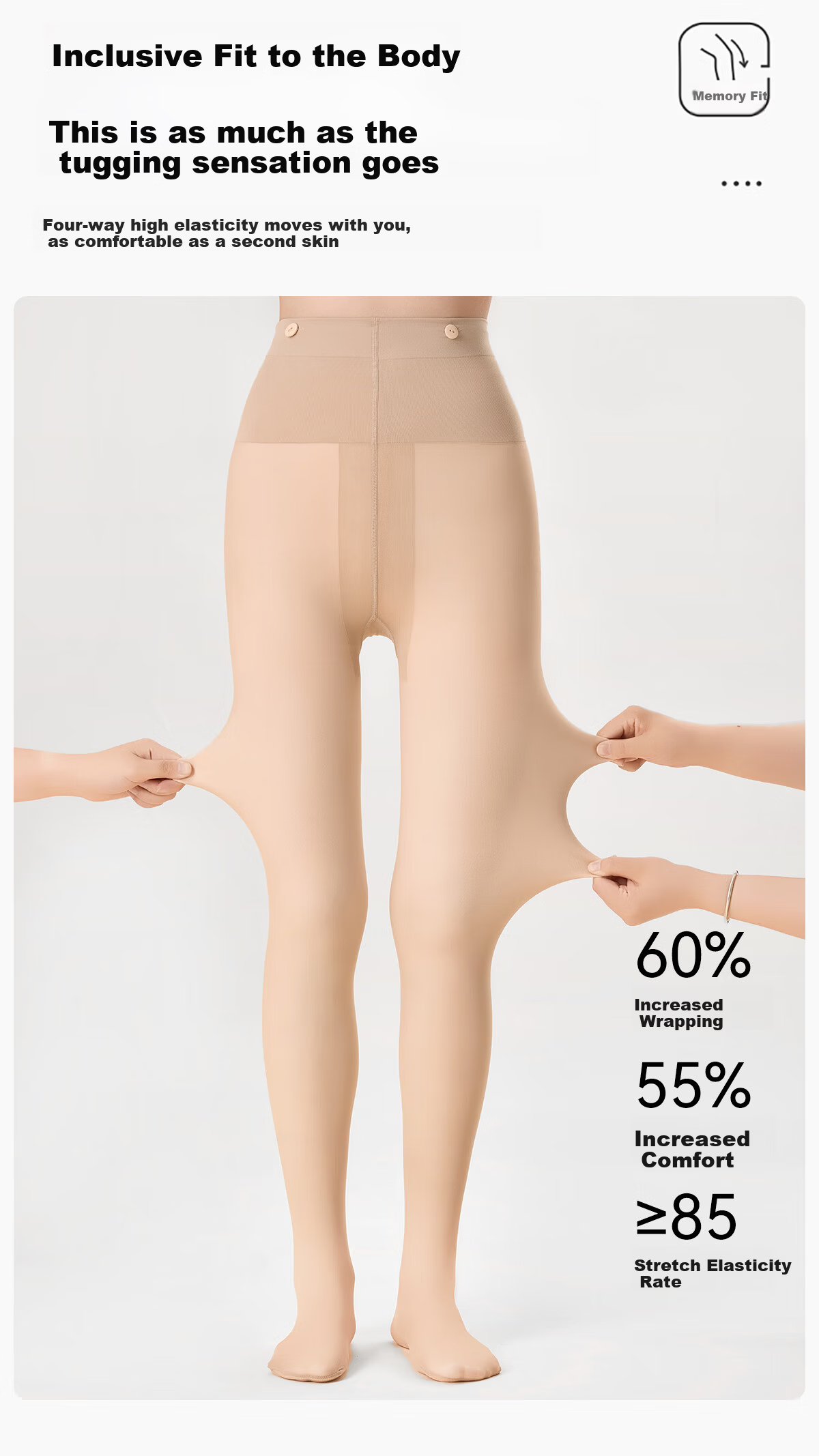 Bonas Detachable Tights Women's Autumn Winter Fleece Lined Warm Leggings Ultra Natural Bare Skin Effect Beauty Socks 5