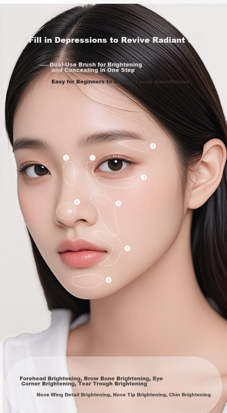 AOLANLA Triangle Highlight Brush Contour Concealer Precision Nose Shadow Makeup Brush for Eye Inner Corner and Mouth Corner Brightening 8
