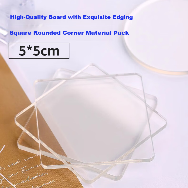 Shushan Handmade DIY Refrigerator Magnet Material Kit Transparent Acrylic Magnetic Sticker Set Acrylic + Double-sided Tape + Soft Magnet [5 Sets] 3