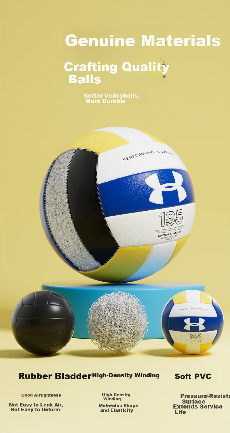 Under Armour Volleyball [Middle School Exam Training] Junior High School Student Official Match Sports Class Physical Test Adult Children Soft and Hard No. 5 4