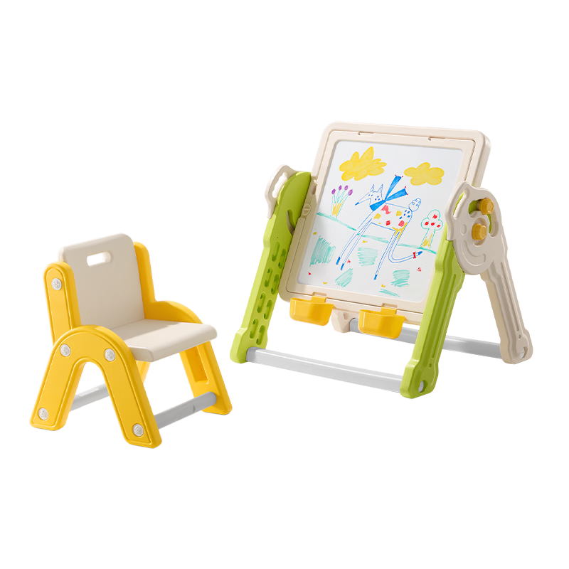 Babycare 6-in-1 Foldable Drawing Board Building Block Table and Chair Large Capacity Educational Kids Toy Birthday Gift Play Table for Boys and Girls