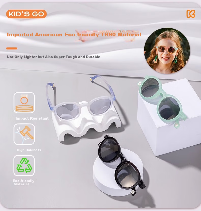 Kigo 2025 Kids Polarized Sunglasses Baby Fashion Sun Protection Glasses Baby Pink 0-2 Years 7