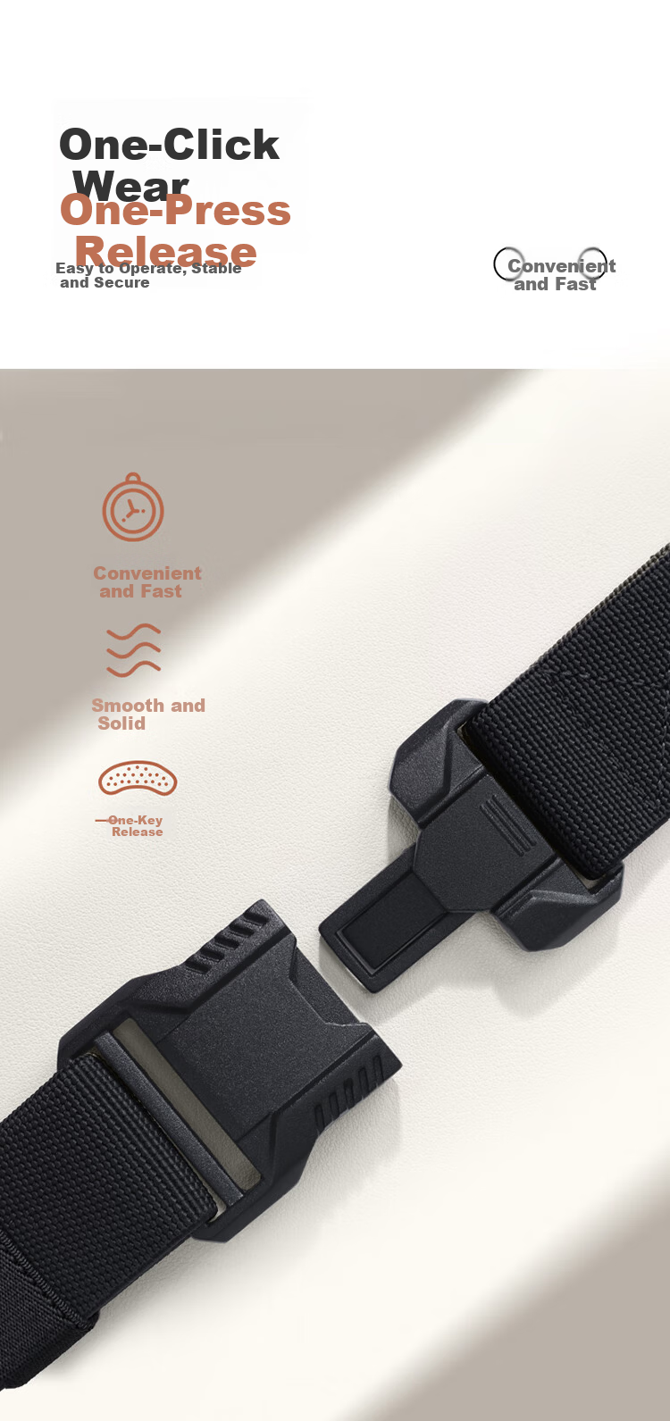 Biyoumei Men's Tactical Quick-Release Elastic Belt Student Business Casual Military Training Belt Birthday Gift Leather Belt 2