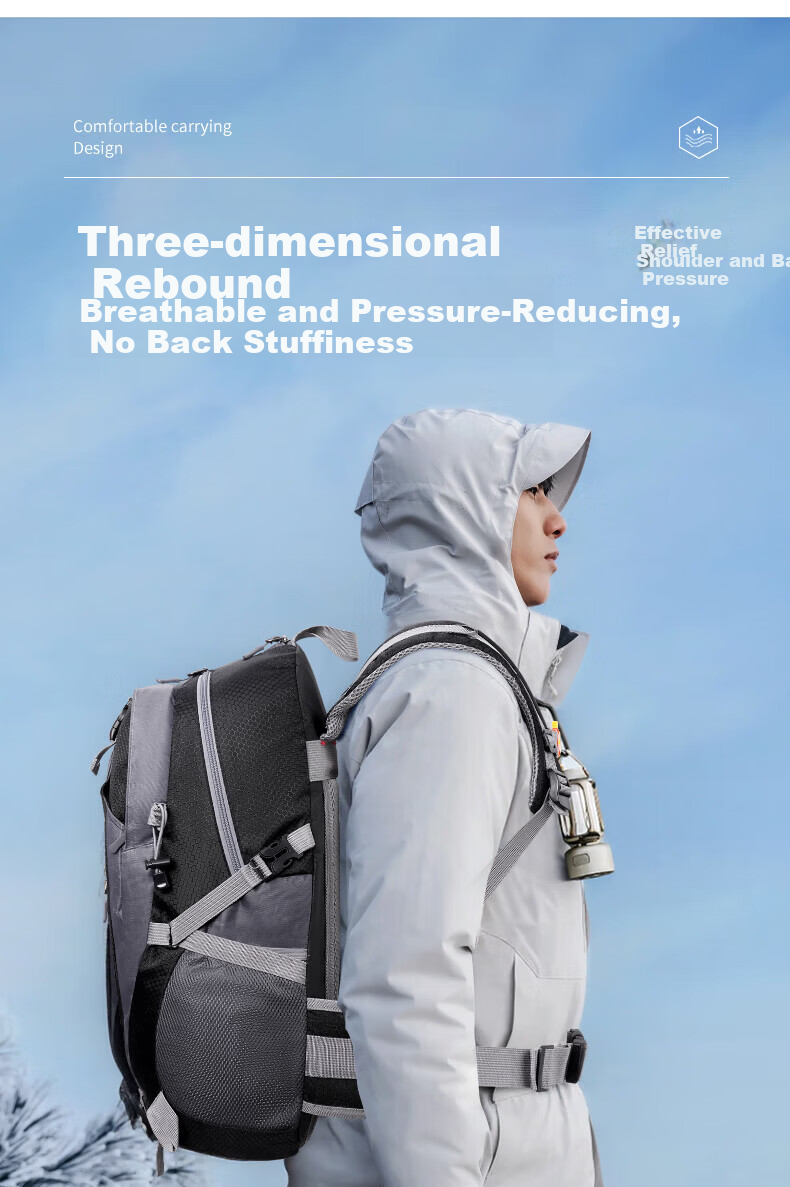 Warrior Outdoor Mountaineering Backpack Men Large Capacity Lightweight Travel Bag Water-Resistant Hiking Climbing Professional Multifunctional Sports Bag 5
