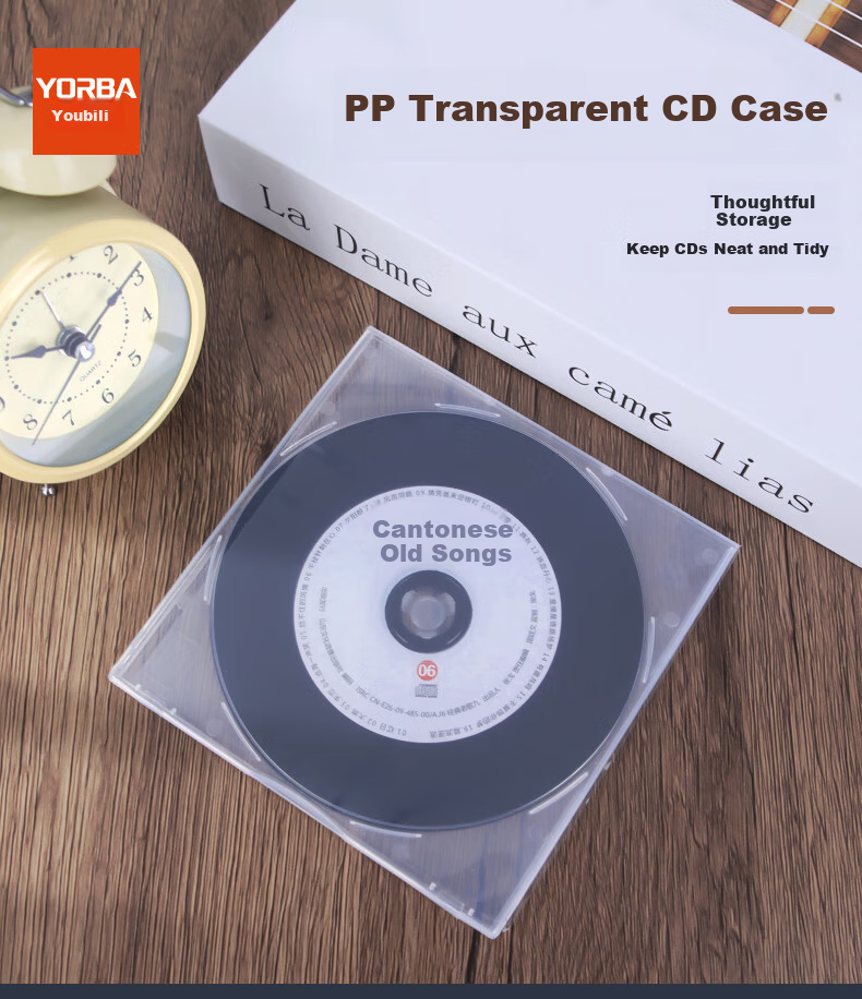 UBI Square CD Case Disc Storage Box Transparent Plastic CD DVD Sleeve Insert Cover 50pcs/Pack 9406 1