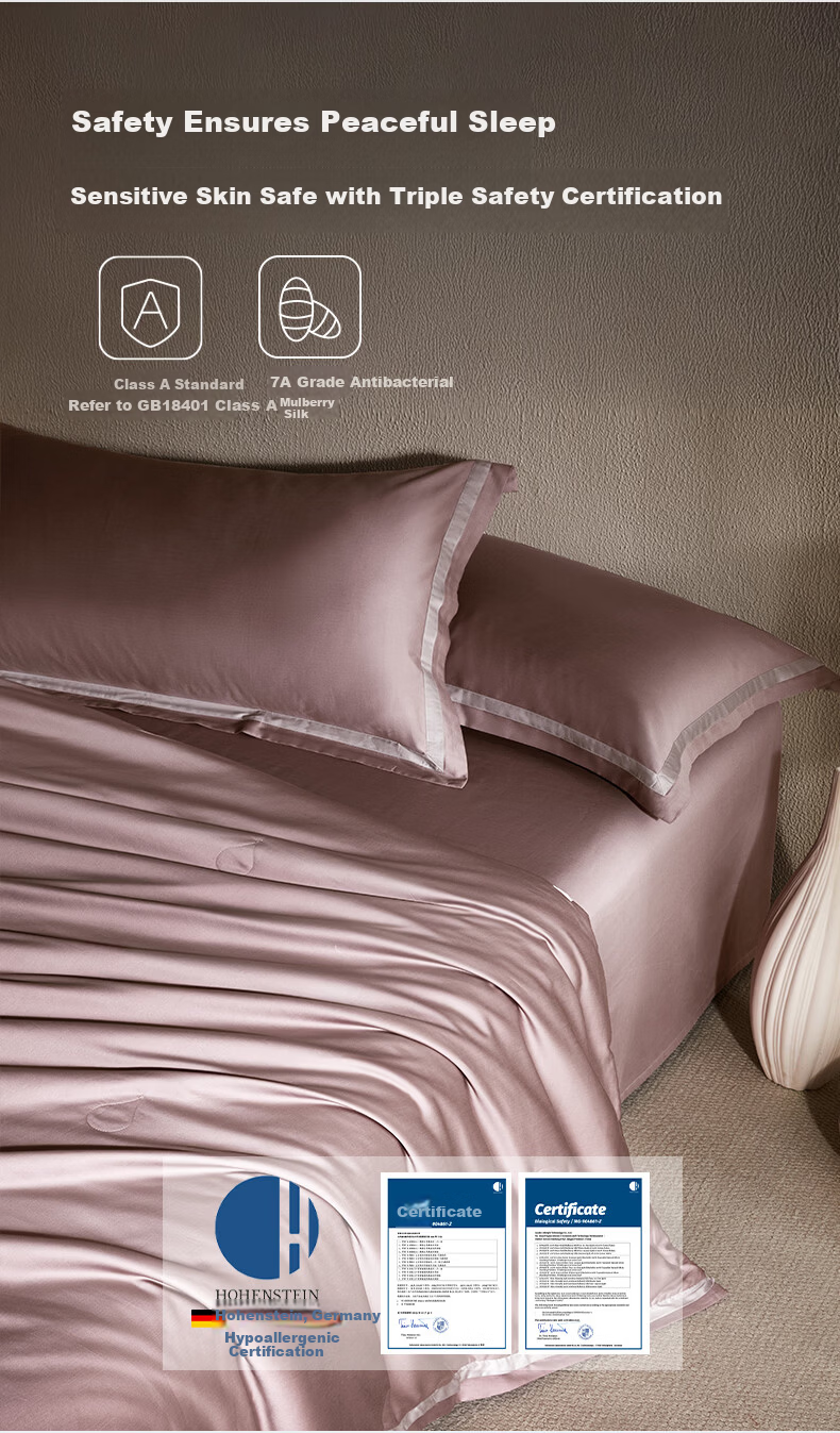 Luolai Home Textiles 100% Silk Quilt 60s Cotton A-Class Washable Mulberry Silk Mother-Child Quilt Approx. 11.6 Jin 6