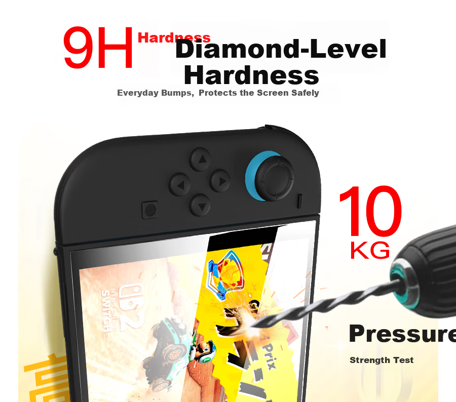 Wally Compatible Switch 2nd Gen 2025 Tempered Glass Screen Protector for Nintendo Switch HD Anti-Fingerprint Anti-Drop Full Coverage Glass Accessory - Easy Apply 5