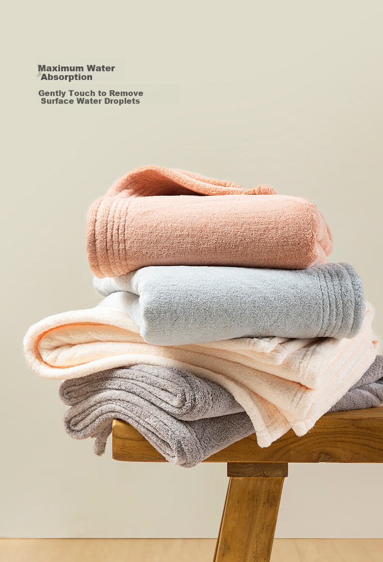 MUJI Bath Towel A-Class Skin-Friendly Soft Absorbent Quick-Dry Thickened Lint-Resistant Unisex Large Bath Towel Gray 430g 6