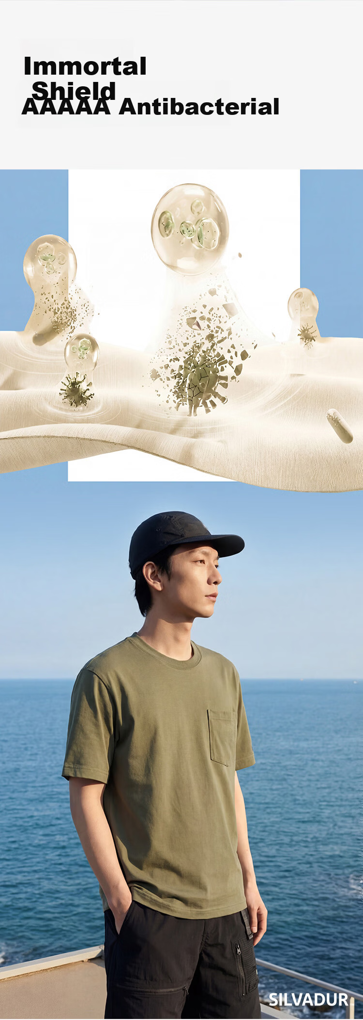 JD Jingzao Men's Short Sleeve Cotton Pocket T-Shirt 26 Summer New Outdoor High-End Short Sleeve Soft Sand White 2XL 10