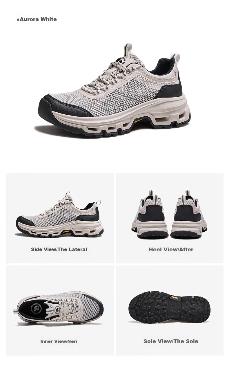 Camel Outdoor Mesh Breathable Men's Shoes Thick Sole Hiking Shoes Casual Walking Shoes P16M342018 Night Black Size 38 14