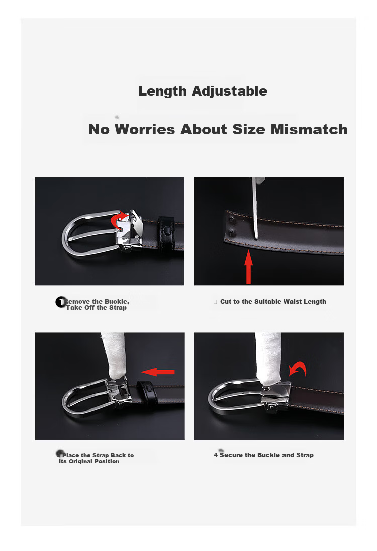 JD Original Genuine Leather Belt, New Style 2026 Stainless Steel Buckle Belt for Men, Practical Birthday Gift for Husband Or Father, Size 120 6