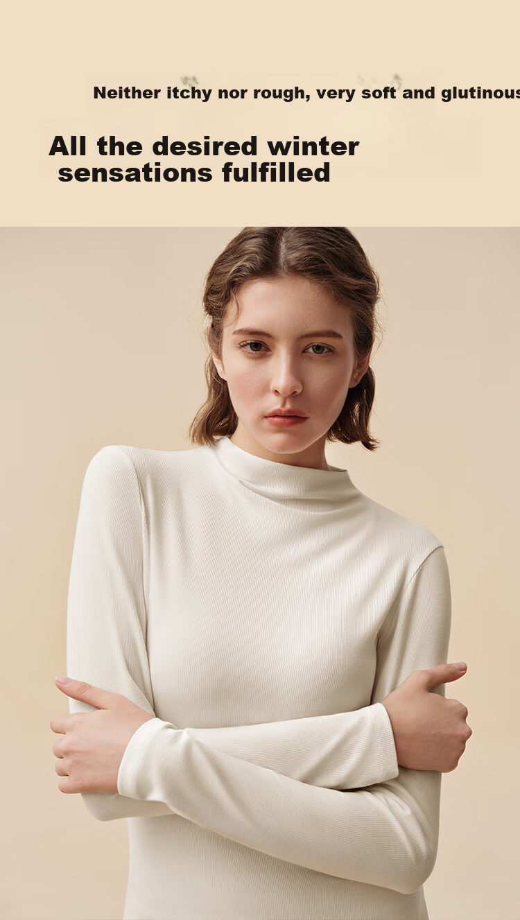 Ubras Yu Shuxin Style Down and Silk Blend Wool Base Layer Women's Early Spring Hazelnut Mousse M 3