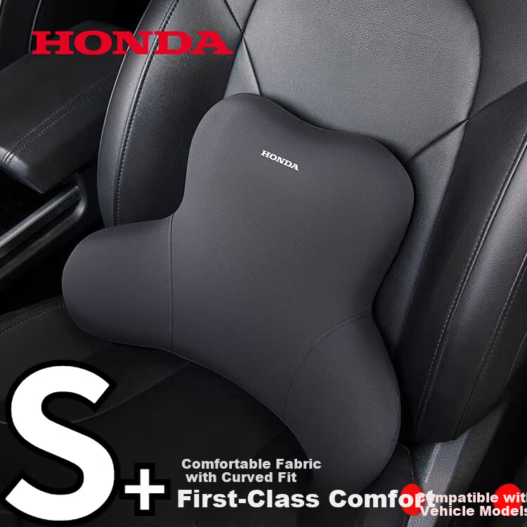 HONDA Original Genuine Car Lumbar Support Back Cushion Waist Pillow Office Cushion Black