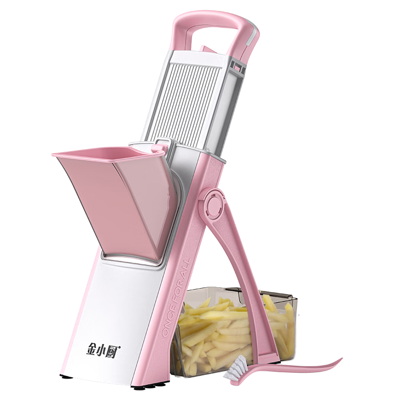 Jinxiaochu Multifunctional Vegetable Cutter, Household Dicing And Shredding Machine, Commercial Potato Slicer And Shredder - Cherry Blossom Pink