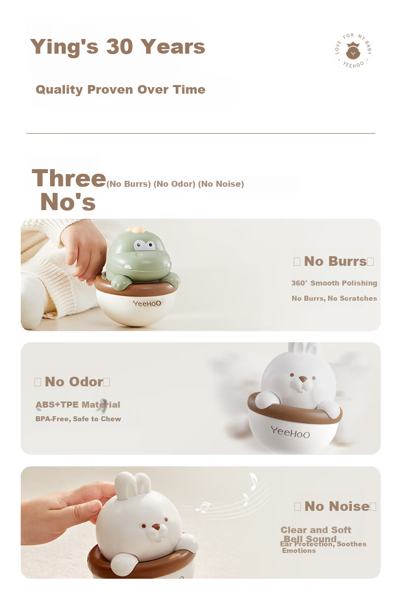 YEEHOO Tumbler Toy, Gift for Infants And Toddlers 0-1 Years Old, Early Education Enlightenment, Comforting Newborn Welcome Gift Box 7