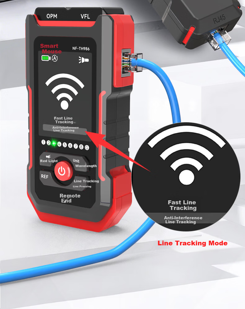 Smart Mouse NF-TH986 Cable Tracker Optical Power Meter Red Light All-in-One Network Tester Anti-Interference 5