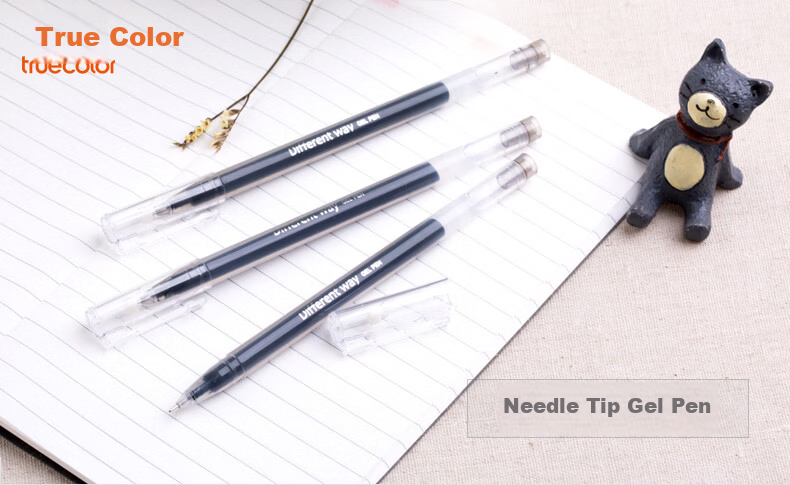 TRUECOLOR Direct Ink Neutral Pen Black 0.5mm Full Needle Tube Large Capacity Business Office Ballpoint Pen Student Stationery Brush Pen 12pcs/Box GP118 7
