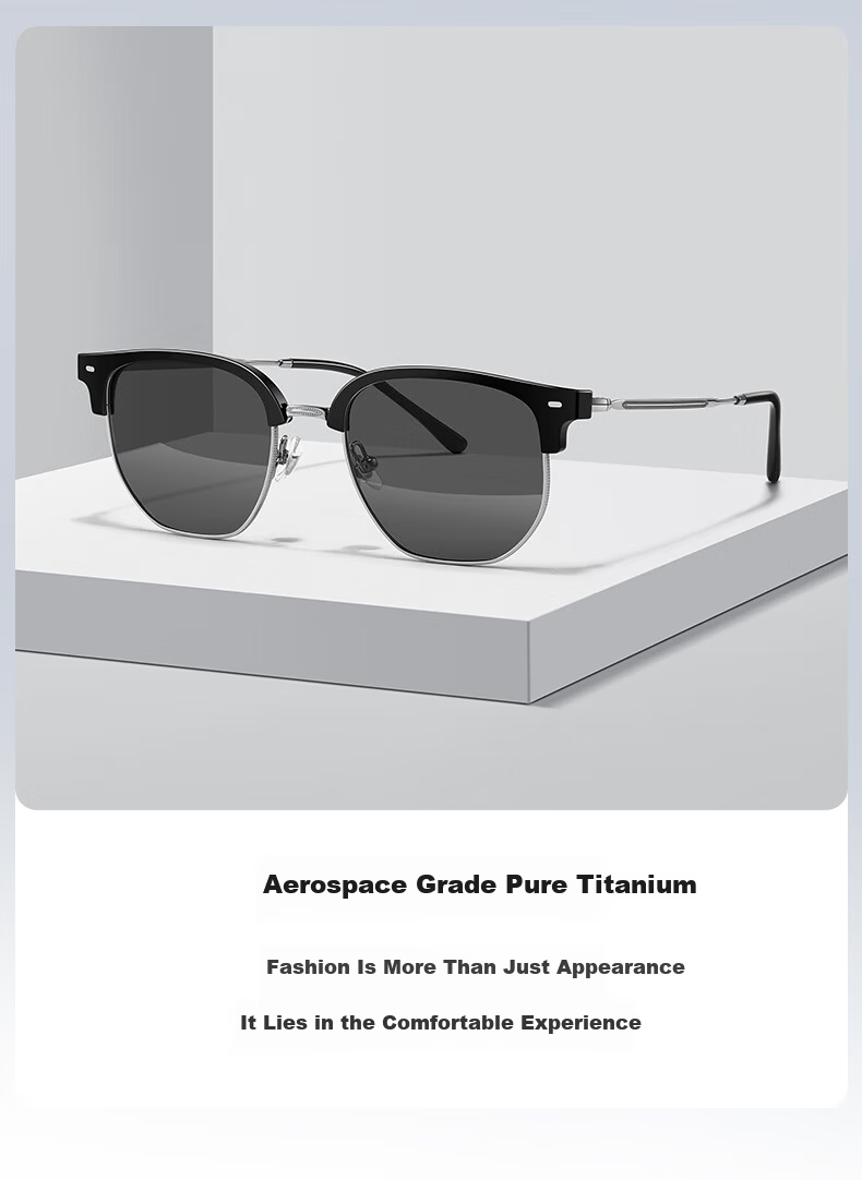 CAPONI Pure Titanium Polarized Sunglasses for Men And Women, Outdoor Driving Glasses, Fashionable UV Protection And Sun Protection Eyewear 9