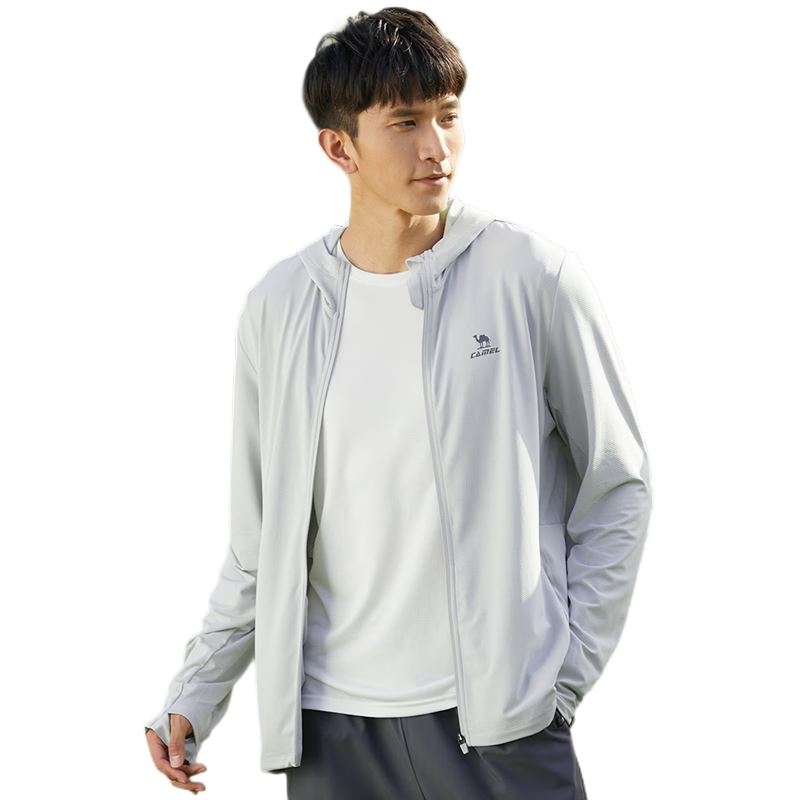 CAMEL Sun Protection Clothing for Men And Women, New Summer Outdoor Sports Wear, Original Yarn Cool-Feeling Sun Protection Loose Hooded Top Thin Jacket