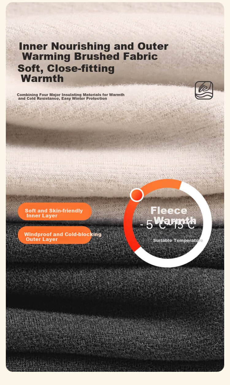 Xueqiman Men's Thermal Underwear Plus Size Set Winter Cashmere Silk Heating Cold-Resistant Long Johns 3