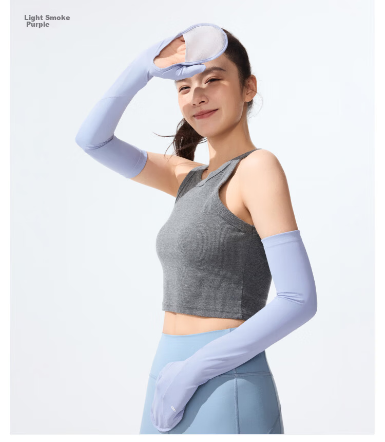 Beneunder Sun Protection Ice Silk Arm Sleeves for Women, Anti-Slip Silicone Cycling Arm Covers for Forearms And Back, Twilight Black AL379 16