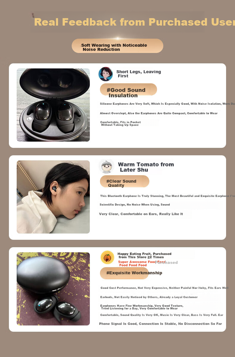 Yinwangsi Sleep Headphones - Pain-Free Side Sleep Bluetooth Earbuds, Ear-Friendly Noise Cancelling Earplugs for Sleeping, Ultra Sound Isolation, No Sound Leakage 6
