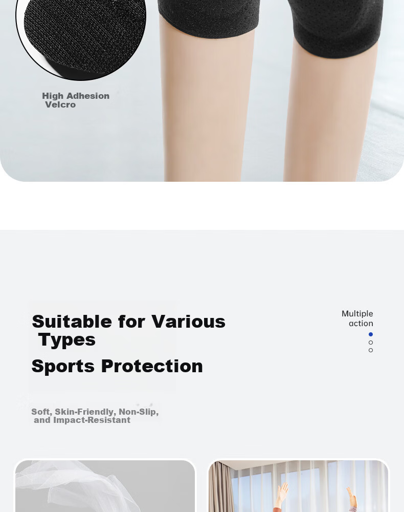 FYOUGA Women's Dance Knee Pads Black M Anti-Fall Protective Knee Sleeves for Dancing and Sports 19