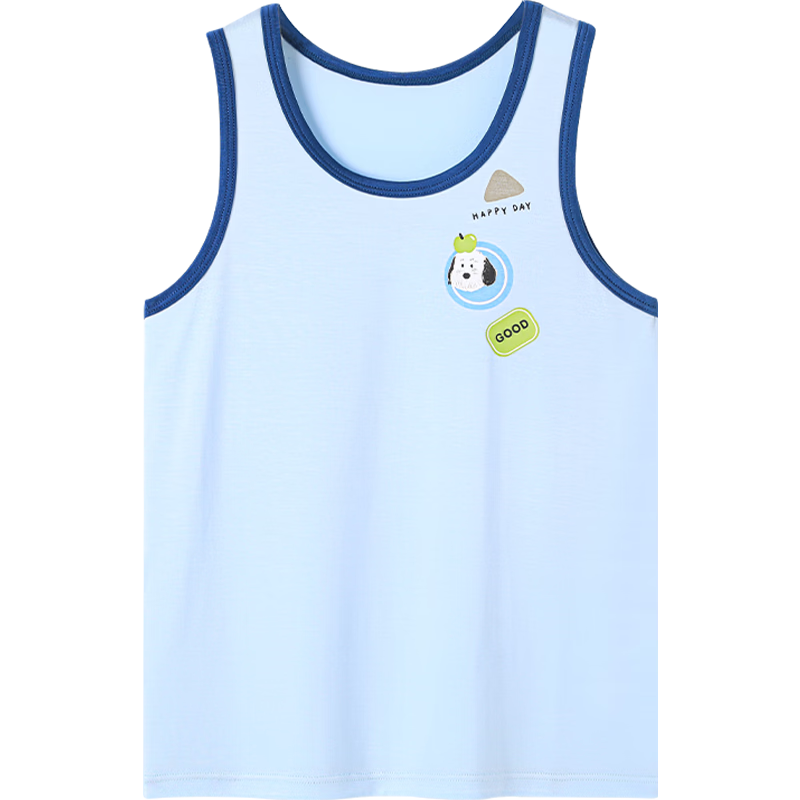 Jiusuiban Eucalyptus Bark Children's Vest Boys 7A Antibacterial Lightweight School Uniform Base Shirt Youth Class A Home Sports Top
